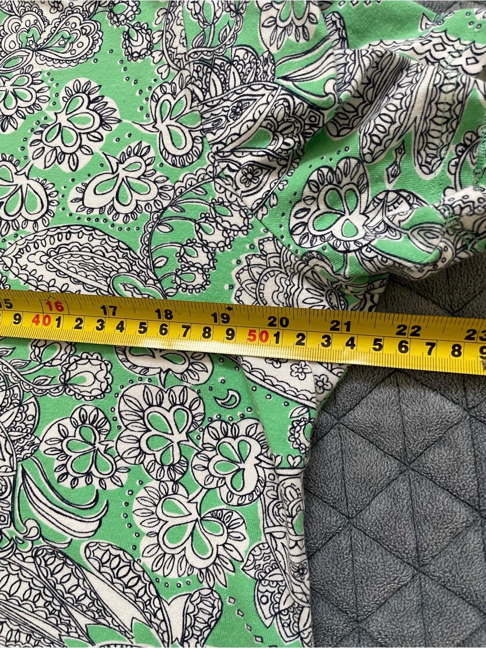 Talbots Green Paisley Short Sleeve Women’s Top xl - Picture 6 of 7
